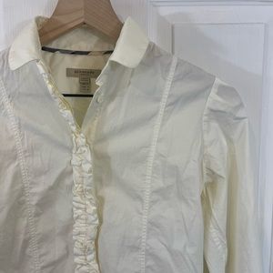 BURBERRY White Cotton Buttoned Down Shirt